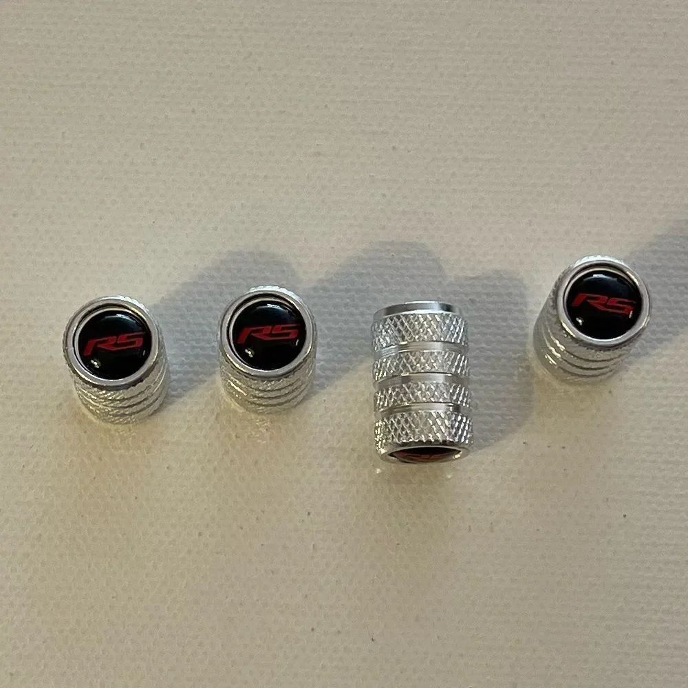 RS Rally Sport Valve Stem Caps in Silver Set of 4 NWT